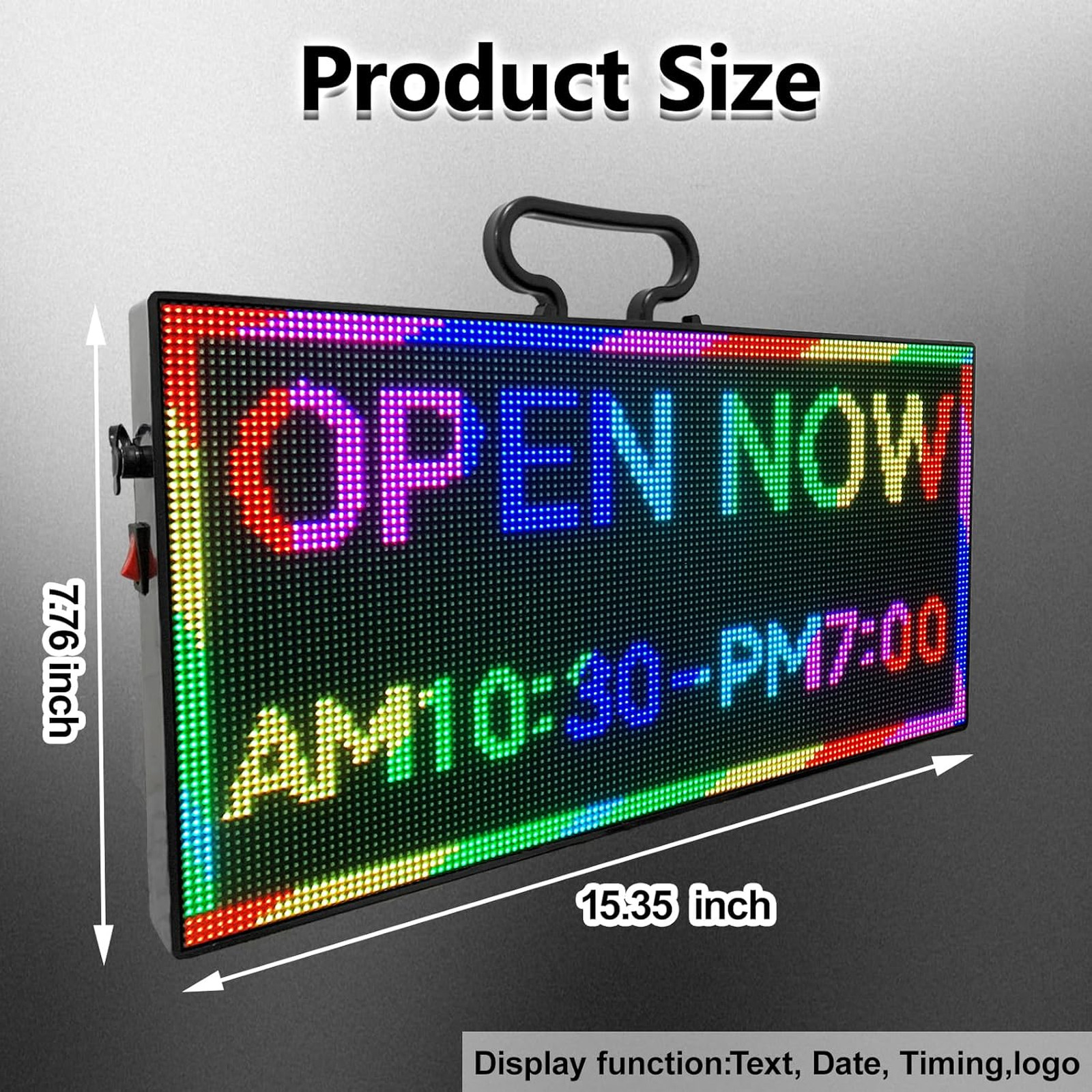 Programmable LED Sign Board 15×7 Inch Handheld WiFi Display for Advertising