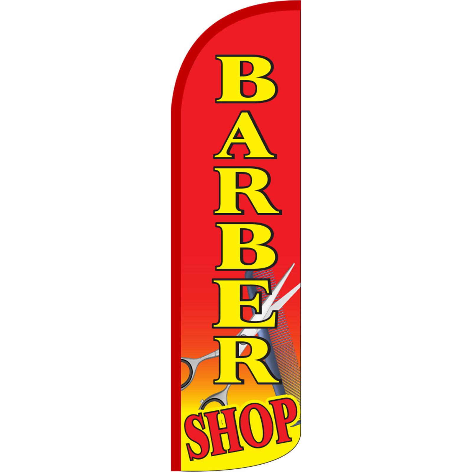 Barber Shop Red 3 ft X 11 1/2 ft Windless Swooper Flag (Flag Only)