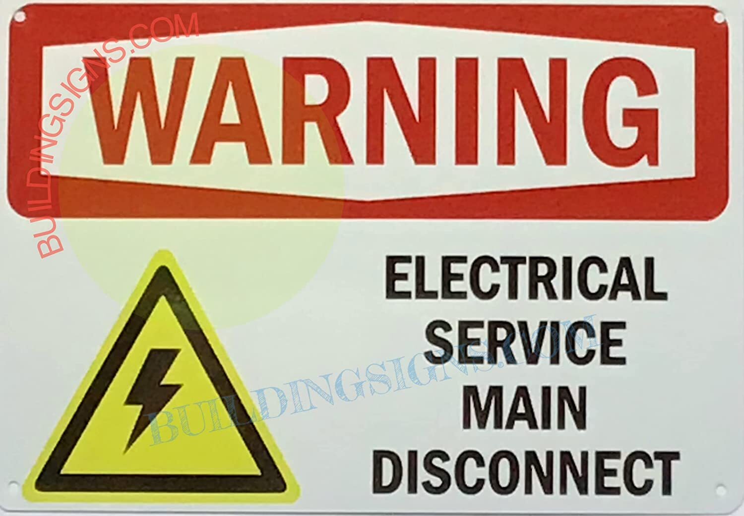 Warning: Electrical Service Main Disconnect Sign (Reflective)-REF24-1027