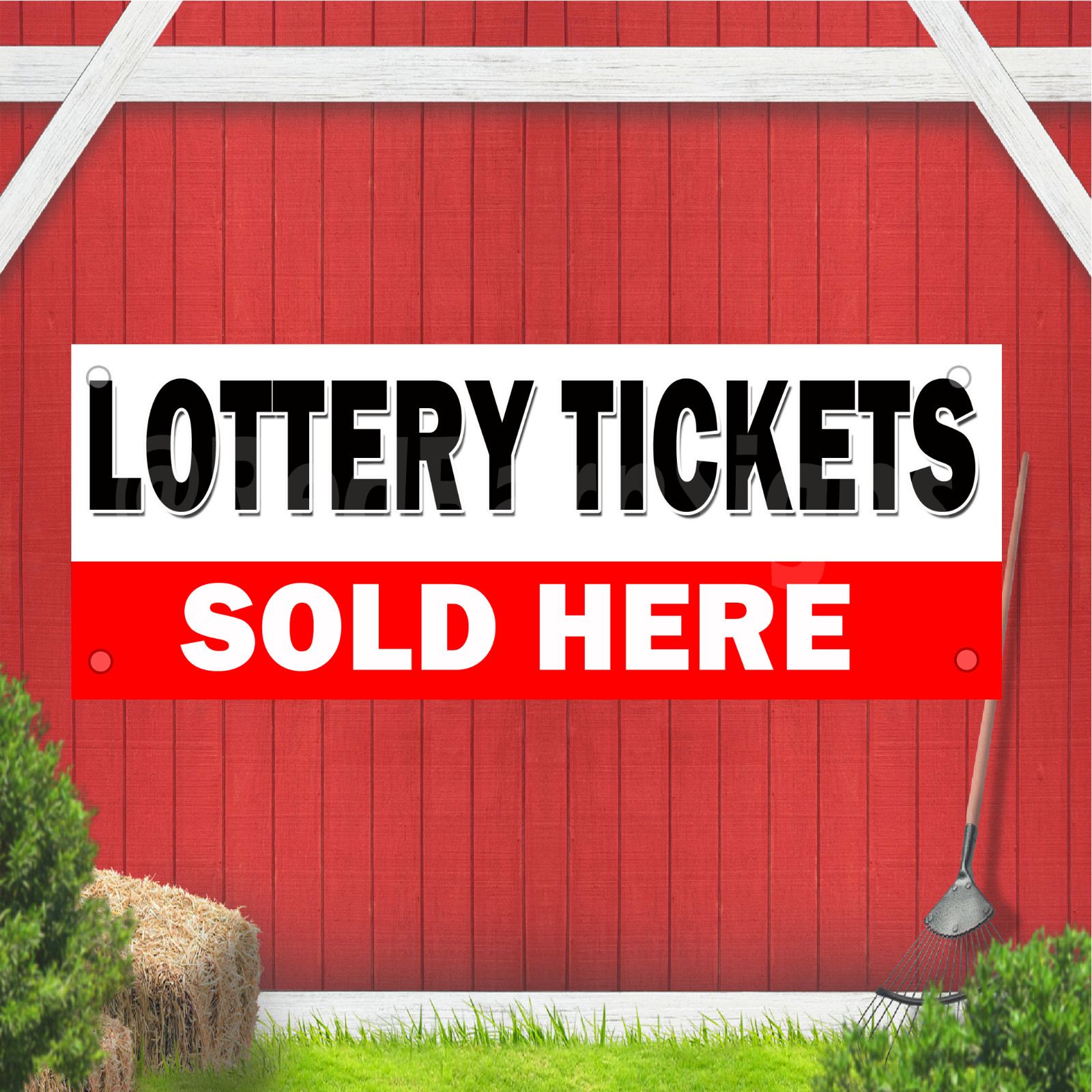 Lottery Tickets Sold Here Indoor Outdoor Vinyl Banner Design