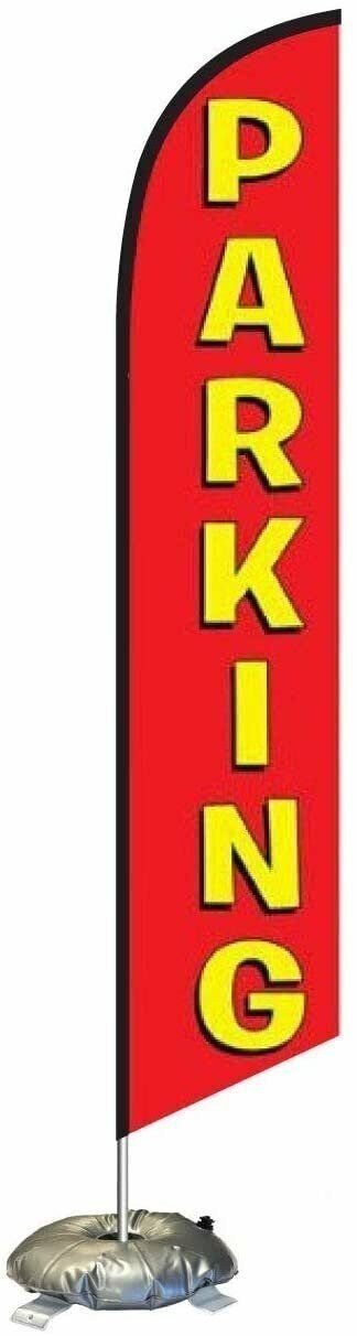 Parking Feather Flag Kit with Cross-Base and Weight-Donut, Outdoor…