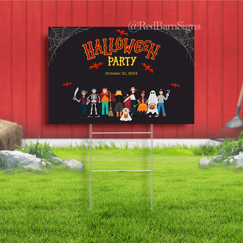 Halloween party October 31 2024 yard sign