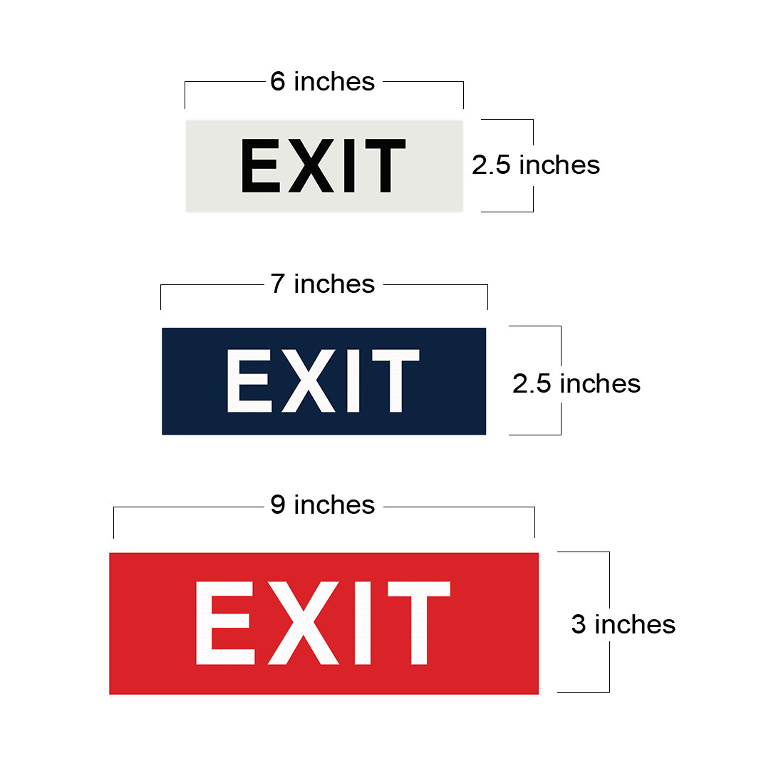 Basic EXIT Door / Wall Sign – Black – Small