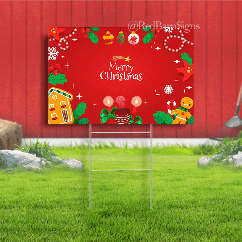 Merry Christmas season festive yard sign
