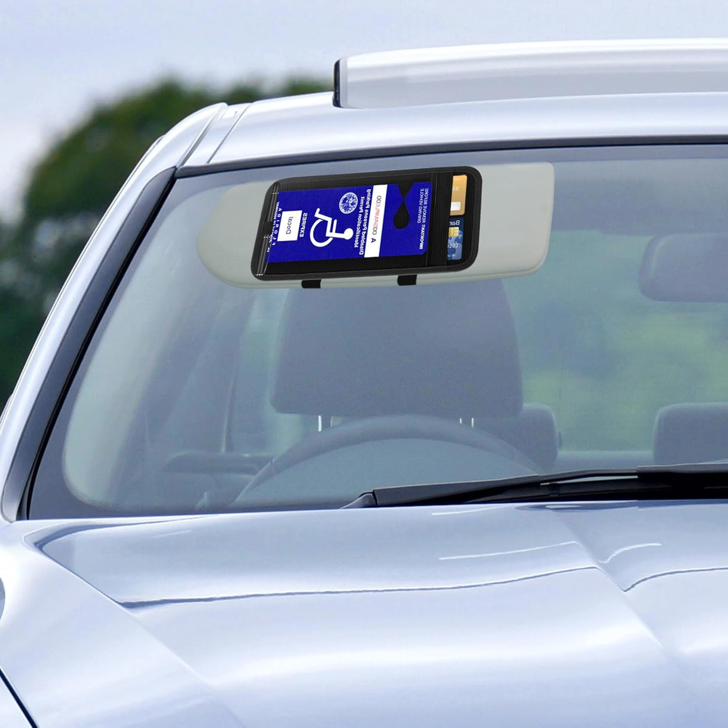 Handicap Placard Holder for Car, Disabled Parking Permit Sign Protector for Car