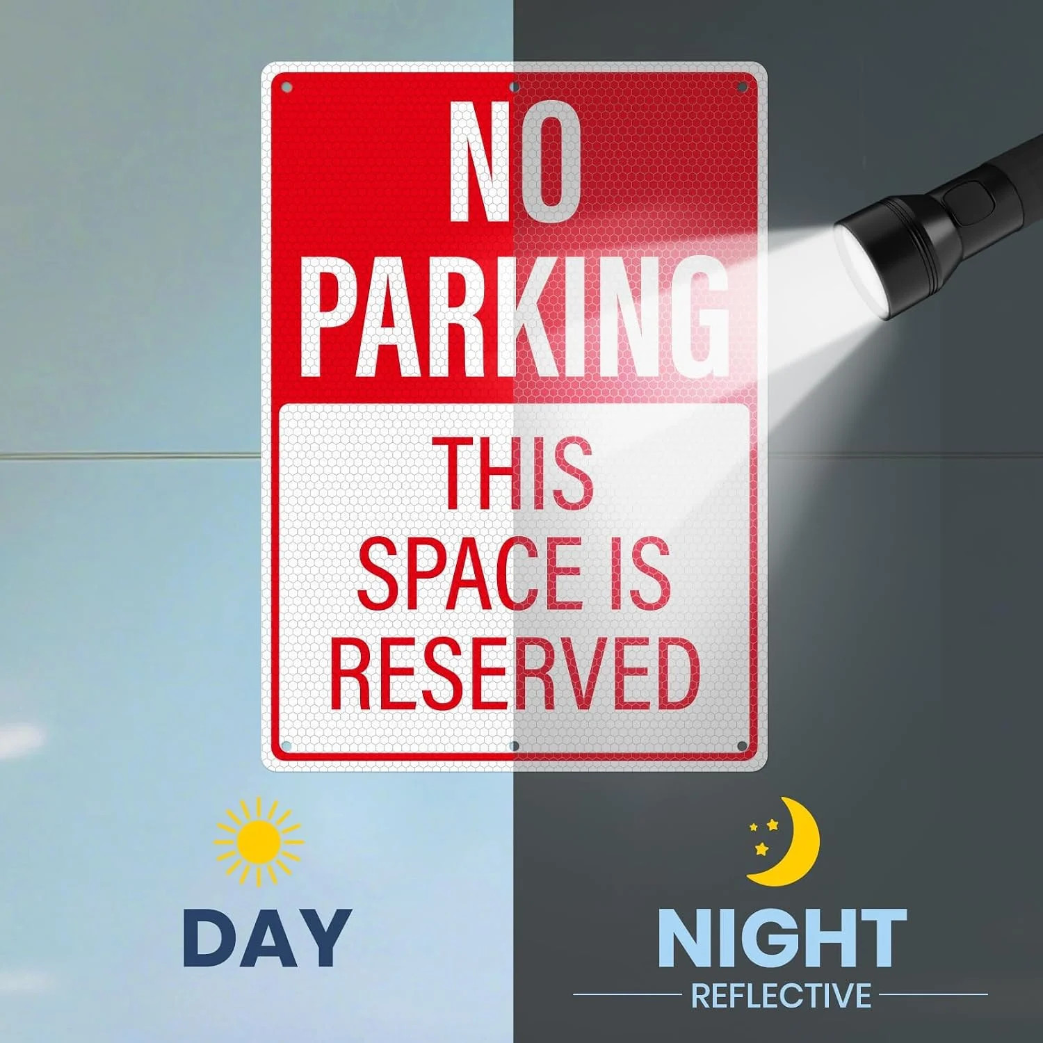 2 Pack No Parking This Space Is Reserved Sign 10 × 14 Inches Reflective Waterpro