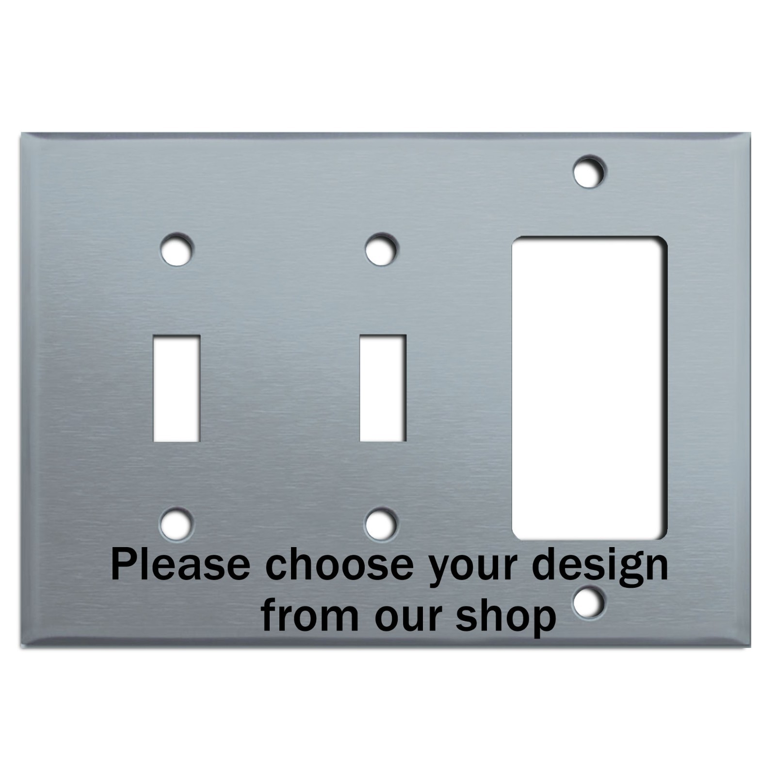 Twin Toggle w Single Rocker Switch Combo Plate Cover, Print on Demand TTR3C