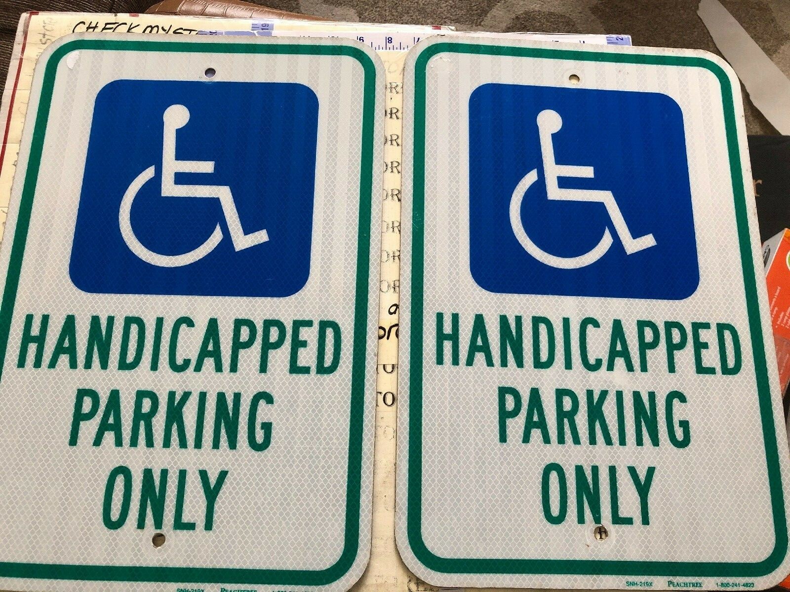 2X Handicap Parking Only Sign, with Picture of Wheelchair 12″x18″ 3M Reflective