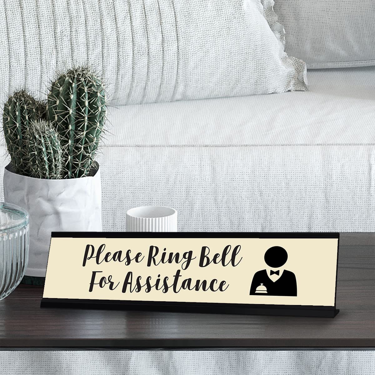Please Ring Bell For Assistance, Standard Desk Sign (2 x 8″)