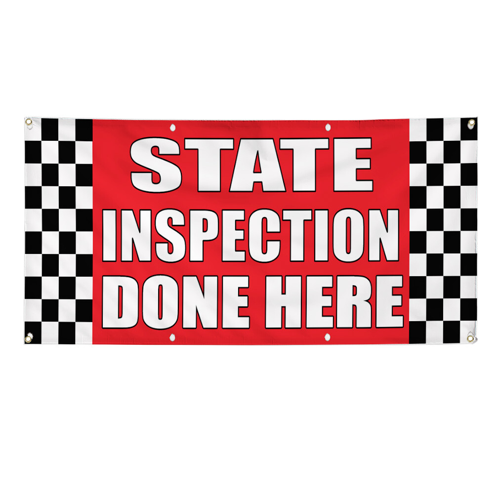 Vinyl Banner Multiple Sizes State Inspection Done Here Auto Body Shop Car A