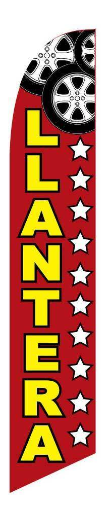 Llantera (Tire Shop) Flag Flutter Feather Banner Swooper Windless Bundle Kit