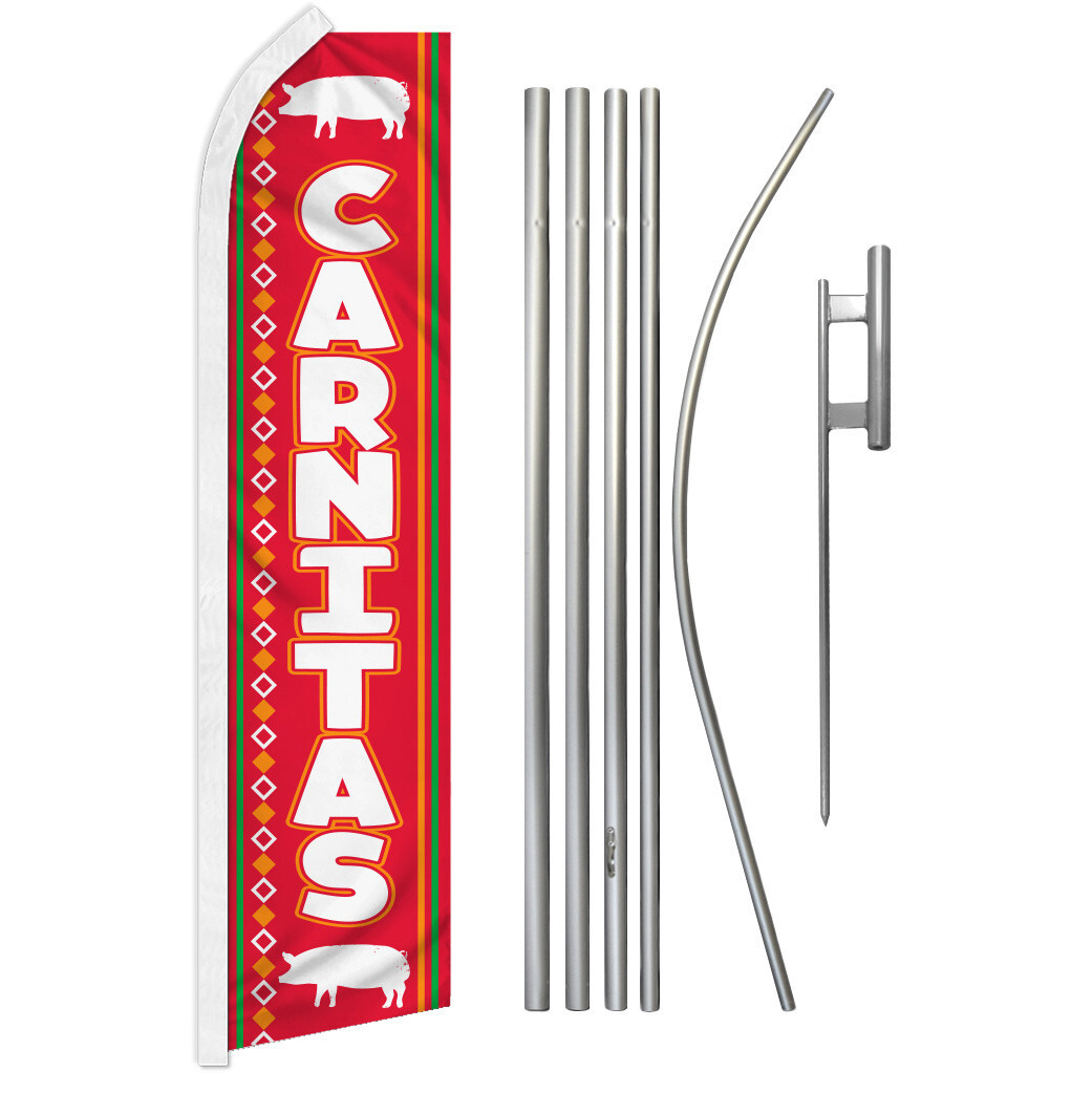 Carnitas Swooper Feather Advertising Flag Kit Concessions Food