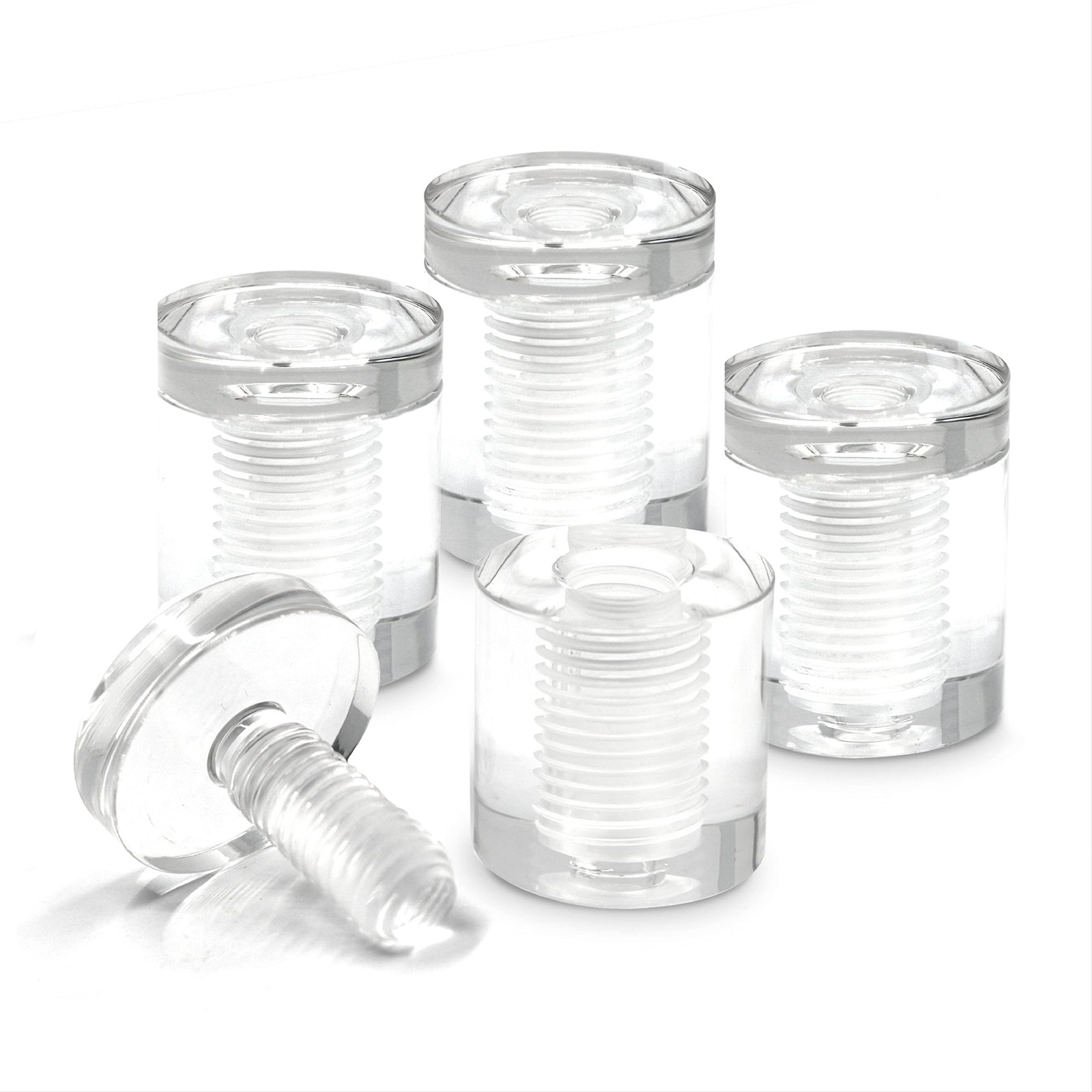 Sign Standoffs, 4 Pack, 25mm x 25mm, Clear Acrylic, Wall Mounting Kit, Holder