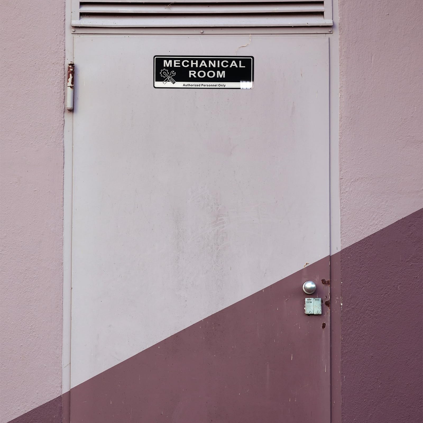 9×3 inch “Mechanical Room Authorized Personnel Only” Acrylic Door Sign B&W