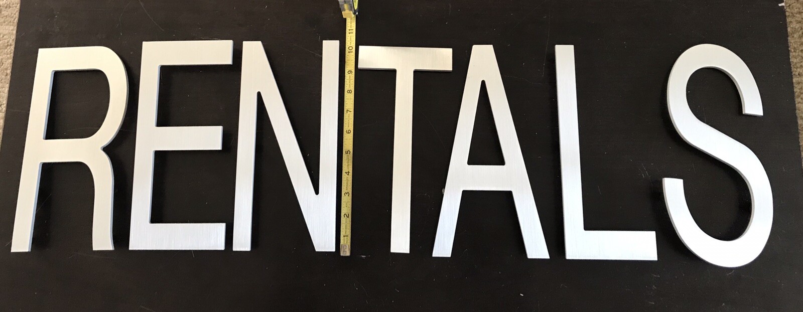 7 CAST ALUMINUM BUILDING SIGN LETTERS R E N T A L S COMMERCIAL ADVERTISING 10”