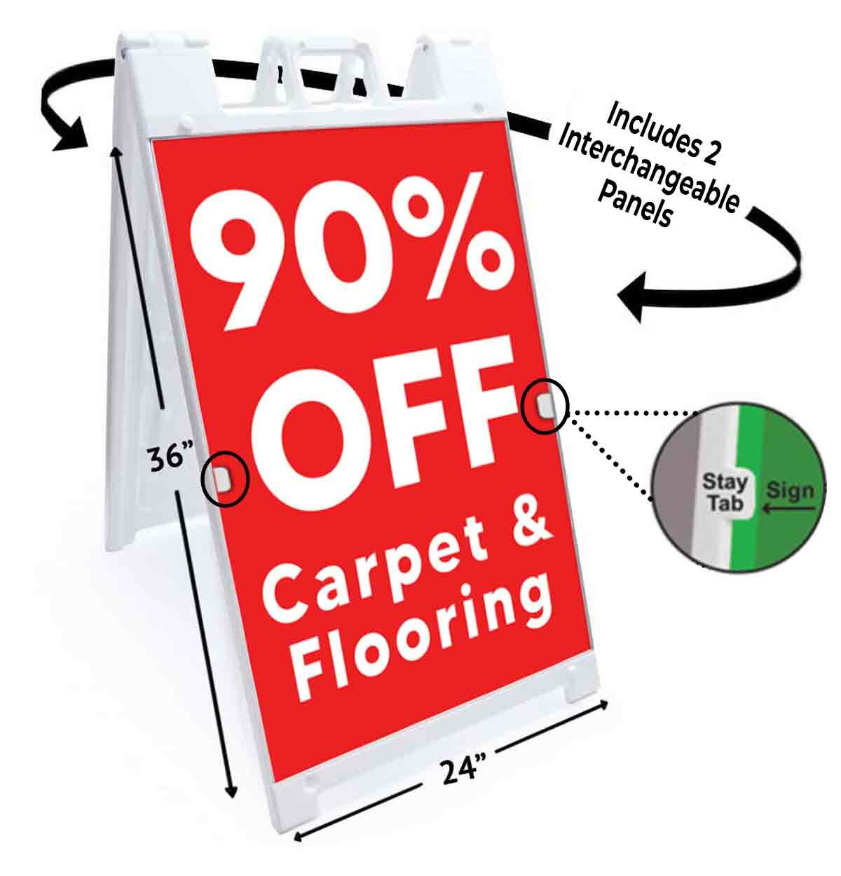 90% Off Carpet & Flooring Signicade 24×36 A Frame Sidewalk Sign Double Sided