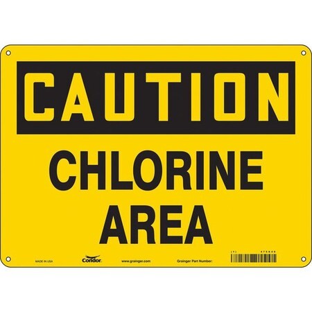 Condor 475X48 Chemical Sign, 10 In H, 14 In W, Polyethylene, Horizontal