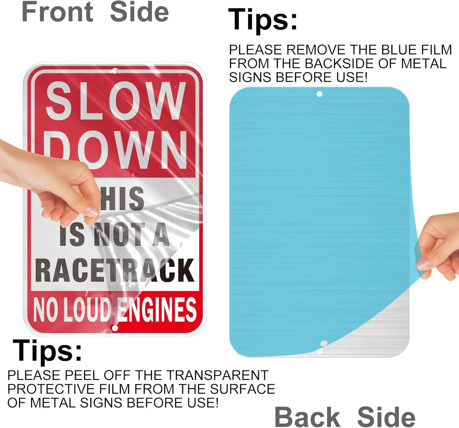 2Pack Slow Down Sign, 18″x12″ Speed Bumps Ahead safety Signs, Rust Free Reflecti