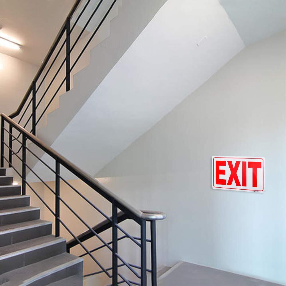 2-Pack Exit Sign 10″x 7″ .04″ Aluminum Reflective Sign Rust Free Aluminum-UV …