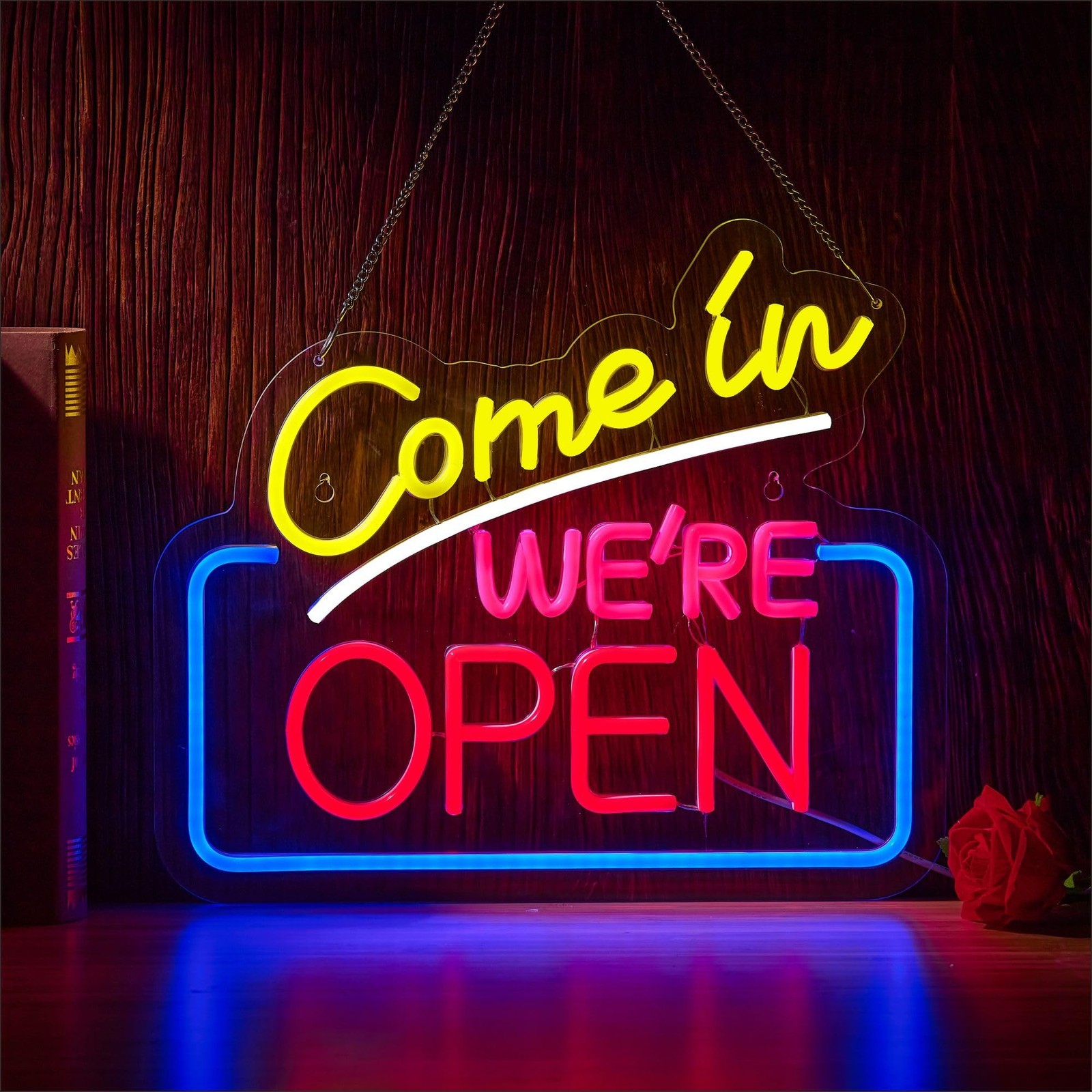 Come In We’re Open Neon Sign for Wall Decor, Open LED Neon Signs Lights for C…