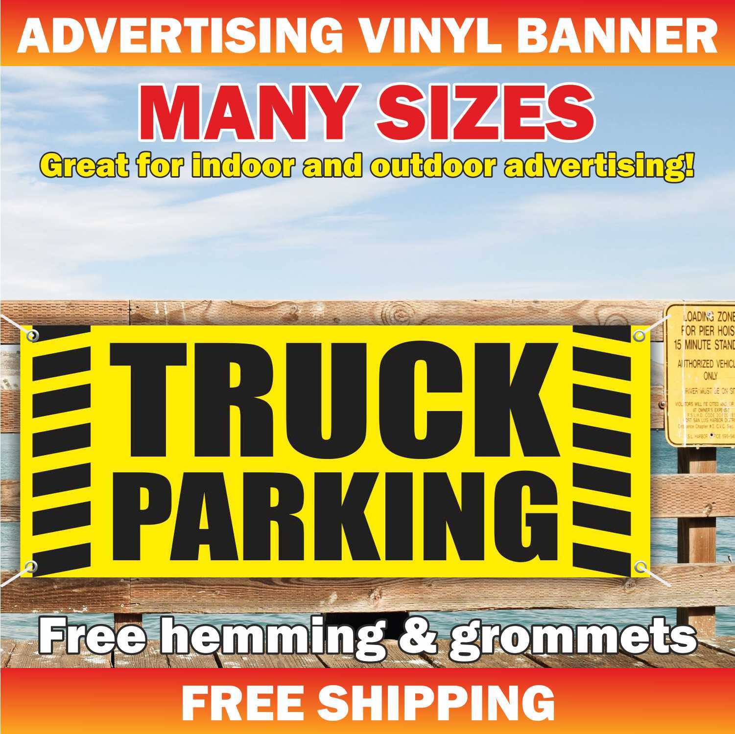 TRUCK PARKING Advertising Banner Vinyl Mesh Sign auto car storage paid