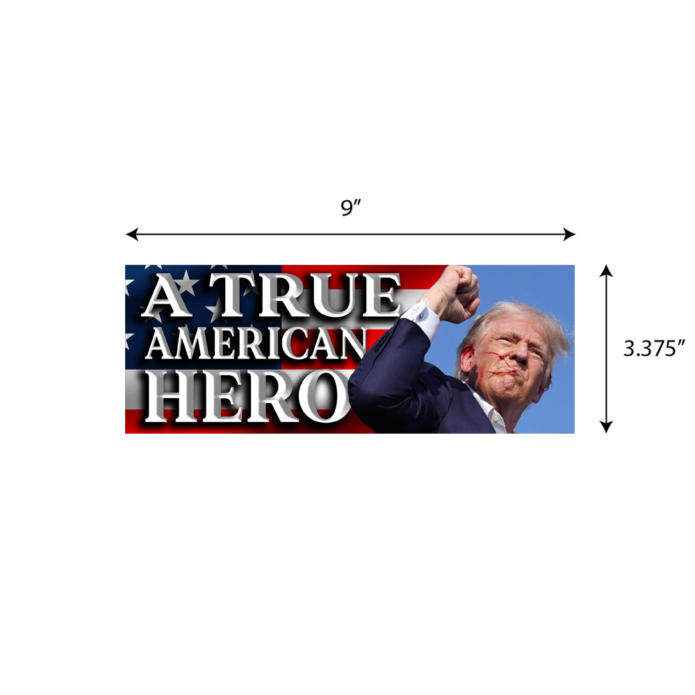 TRUMP AMERICAN HERO 2024 MAGA Bumper Sticker Decal Graphic Election BS0512