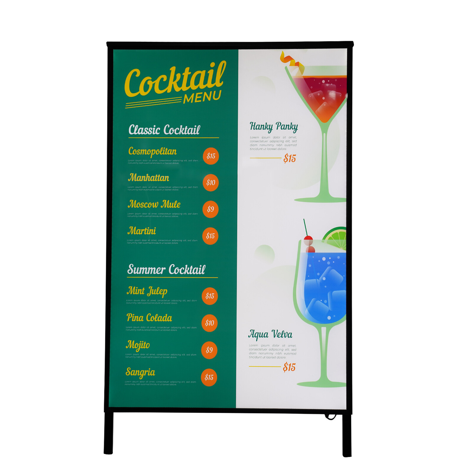 LED Light Box Display Sign Holder in Black for Movie Poster Advertising Display