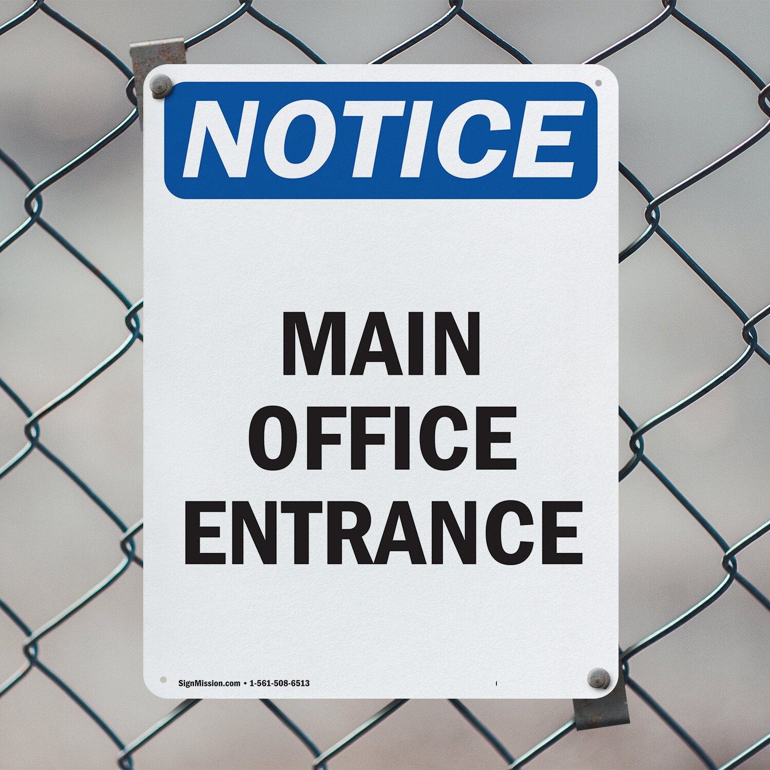 (2 Pack) Main Office Entrance OSHA Notice Sign Decal Metal Plastic