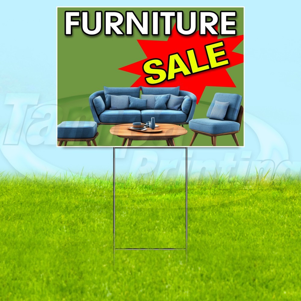FURNITURE SALE 18×24 Yard Sign Home Plastic Corrugated WITH STAKE USA YS08102