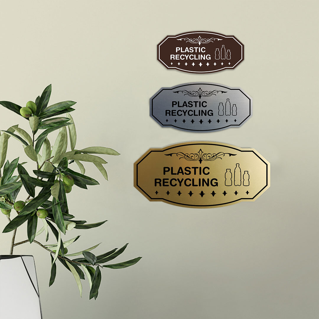 Signs ByLITA Victorian Plastic Recycling Wall or Door Sign