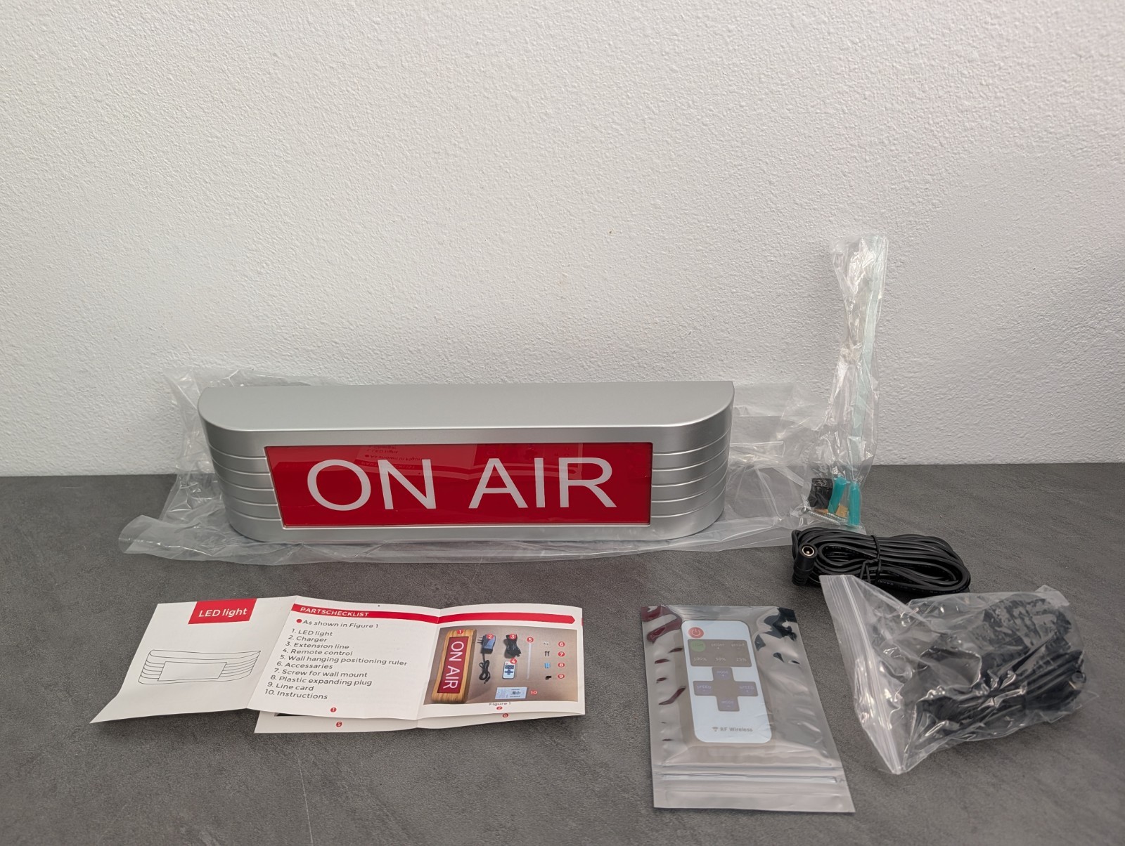 ON AIR Sign LED Light Wall Mountable Recording Sign for Studio Home Office Live