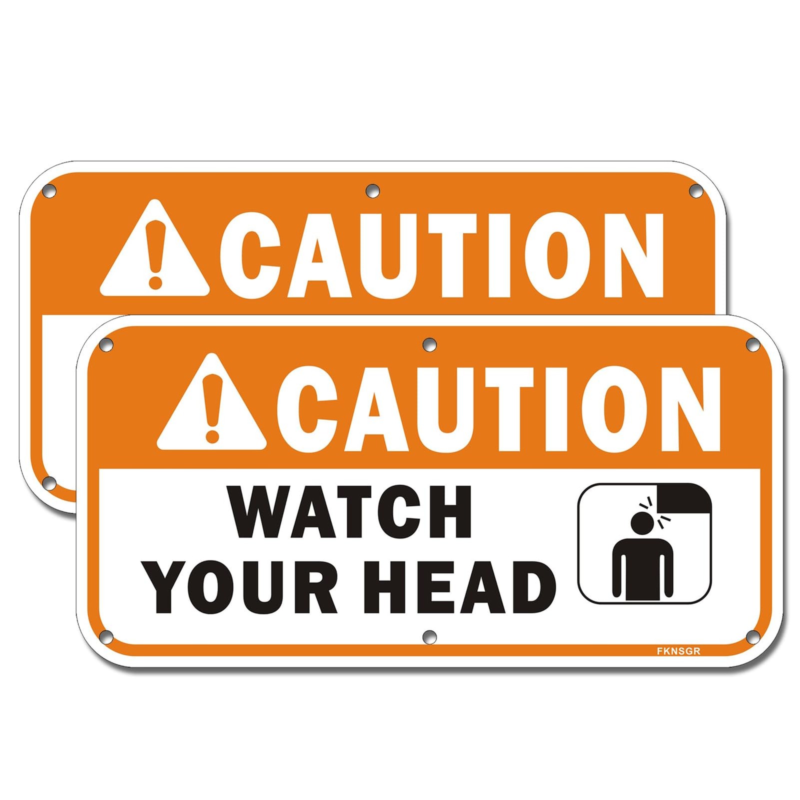 Caution Watch Your Head Sign 12×6 Inch Rust Free Aluminum UV Protected 2 PCS
