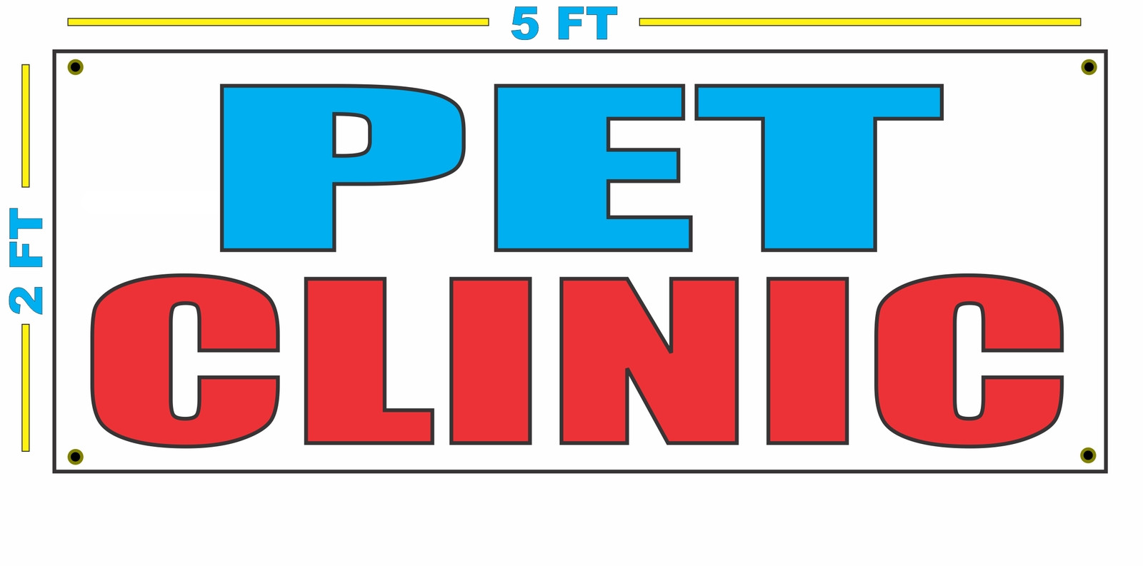 PET CLINIC Banner Sign NEW Larger Size for Vets Office Shop or Store