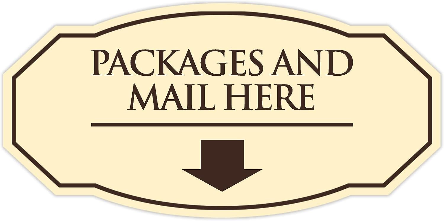 Victorian Packages and Mail here Durable Plastic Ivory Dark Brown 3″ X 6″