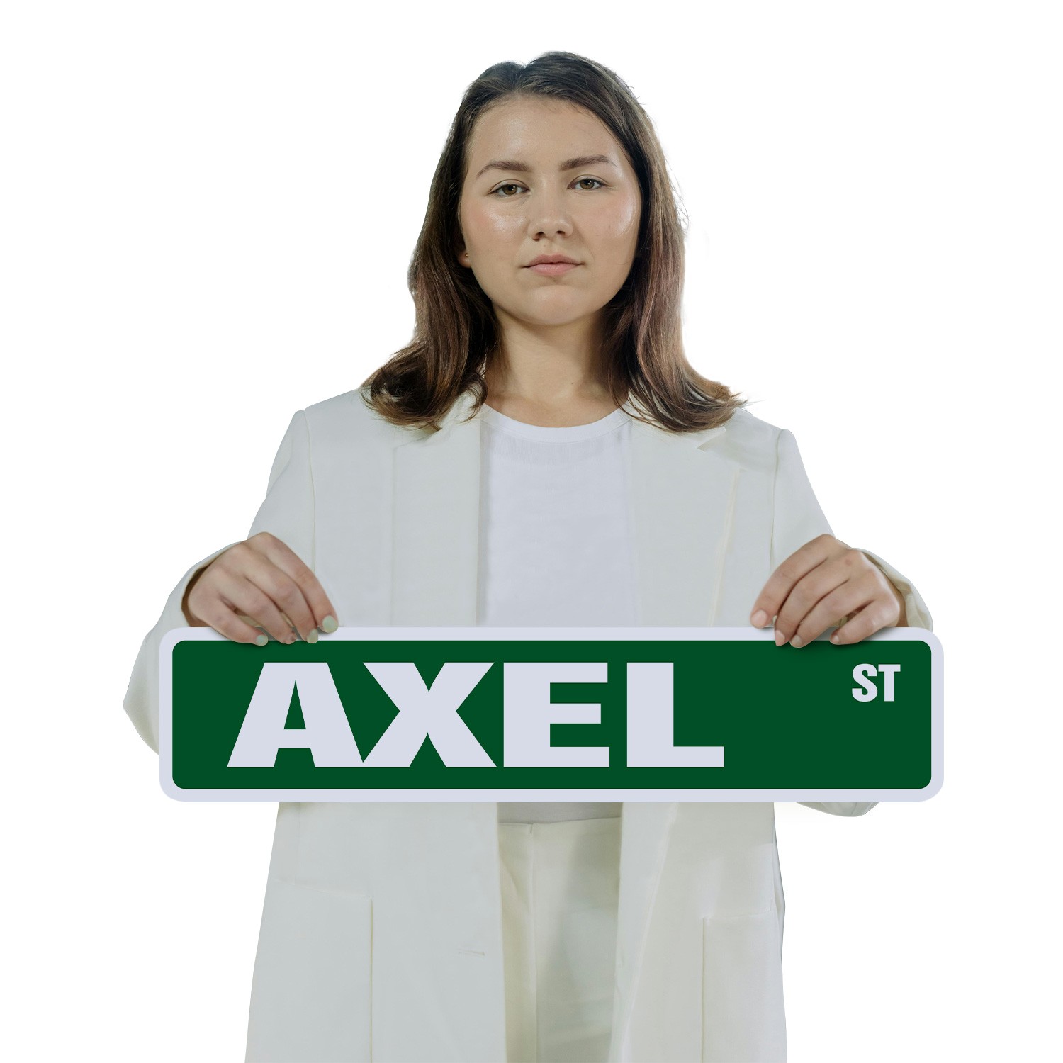 AXEL Street Sign (2 Pack) Childrens Name Room Metal Road Sign