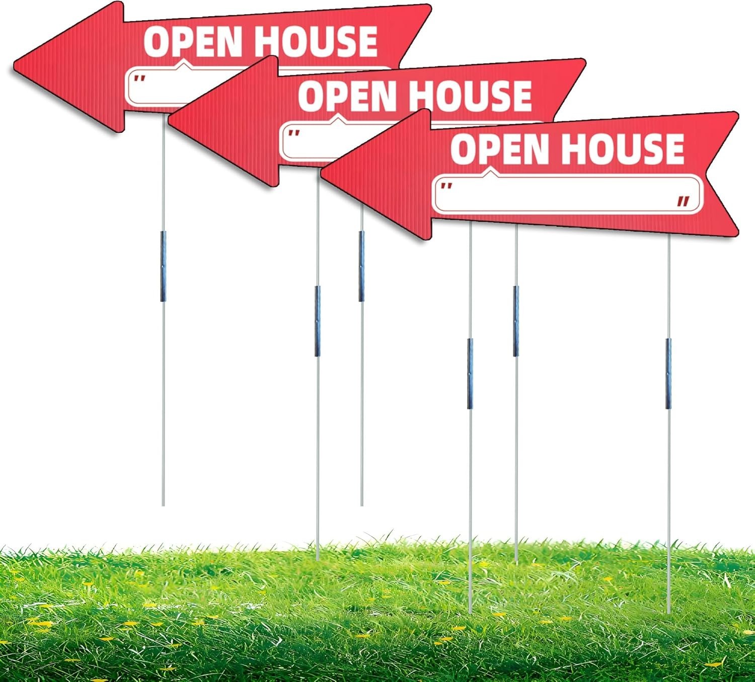 Open House Red Double – Sided Yard Sign with Arrows, 16″ X 5″ Inch,