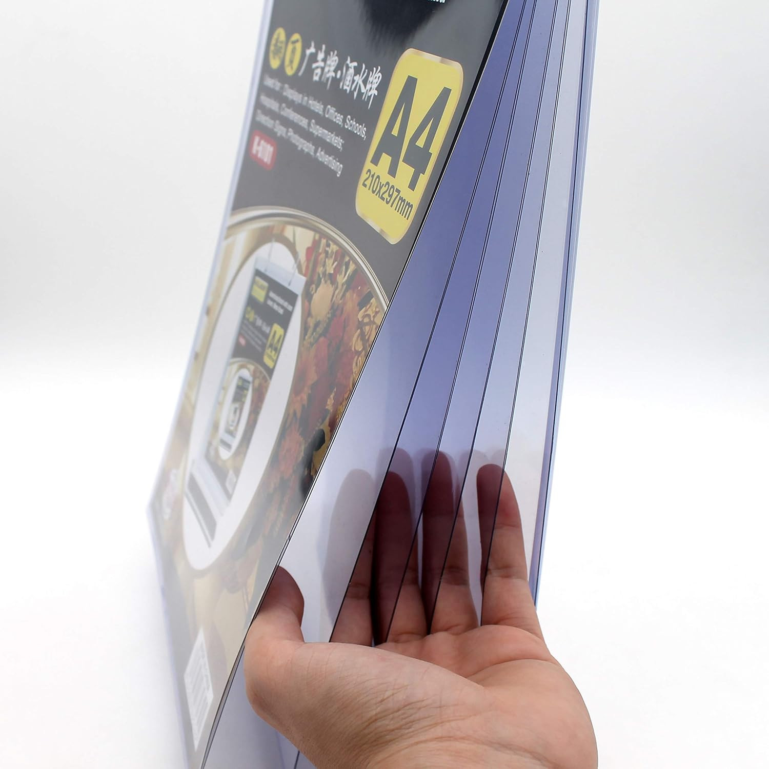 A4 Multi Page Flip Display Card Label Display Stand, T-Shaped | Detachable Label