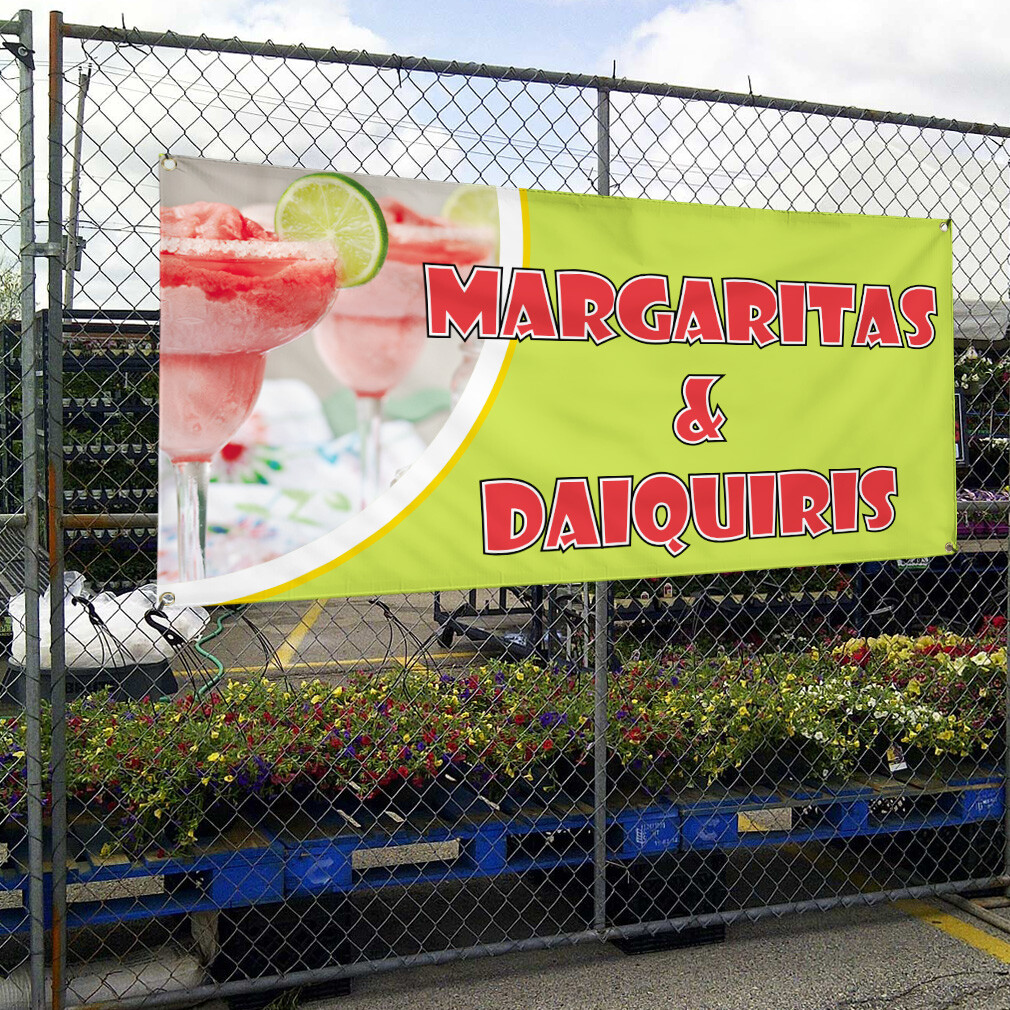 Vinyl Banner Multiple Sizes Margaritas & Daiquiris Advertising Printing Outdoor