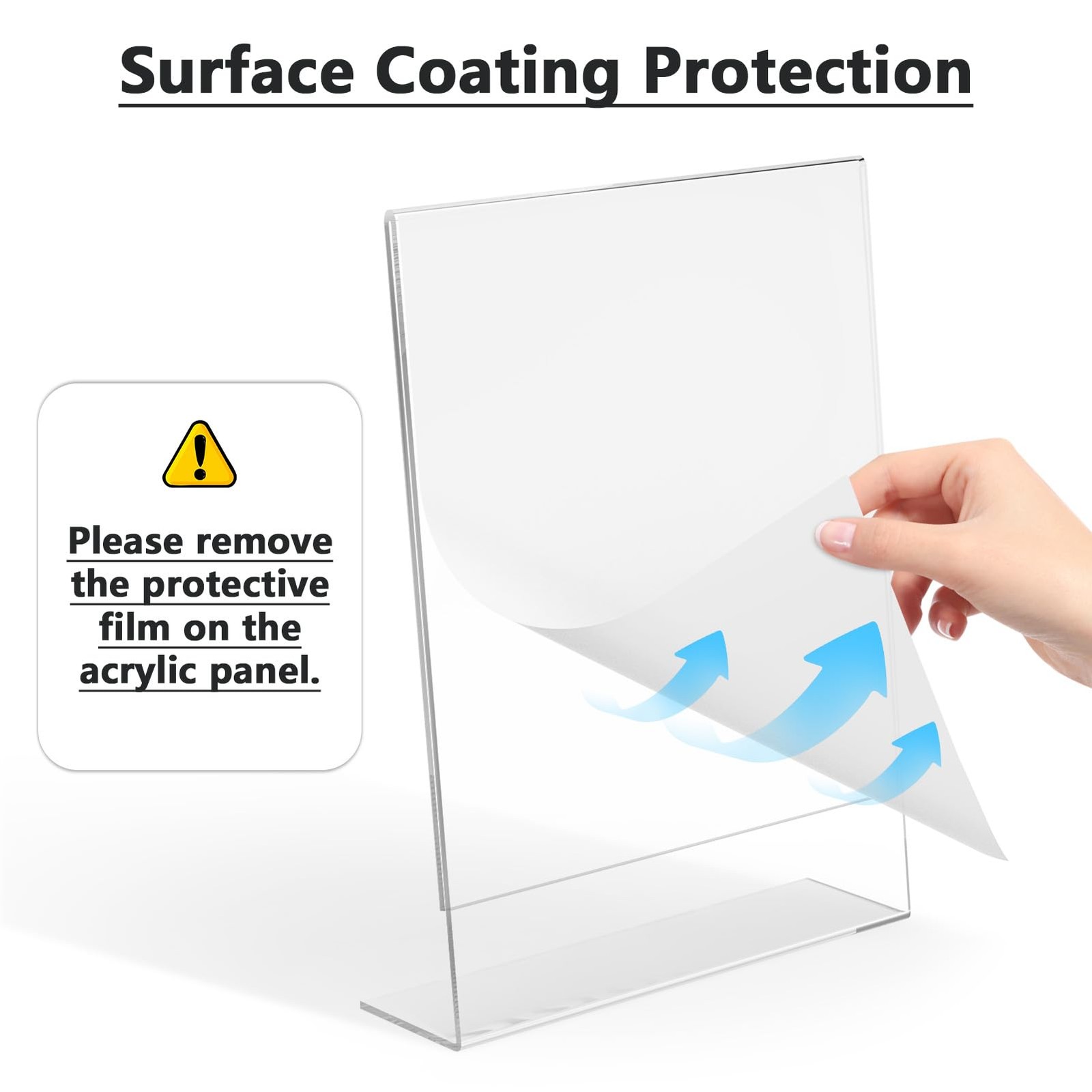 MaxGear 6 Pack Acrylic Sign Holder 8.5 X 11, Plastic Paper 8.5×11 inch, Clear