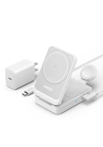 Anker MagGo Wireless Charging Station Foldable 3-in-1 Qi2 Compatible Magnetic