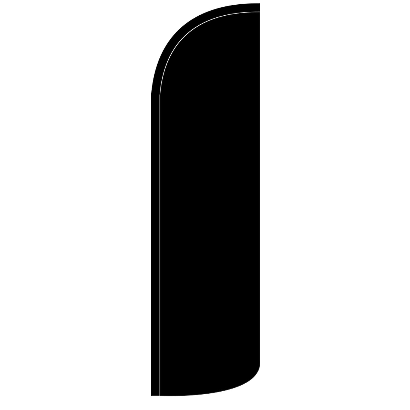 Solid Black Flag Flutter Feather Banner Swooper Extra Wide Windless