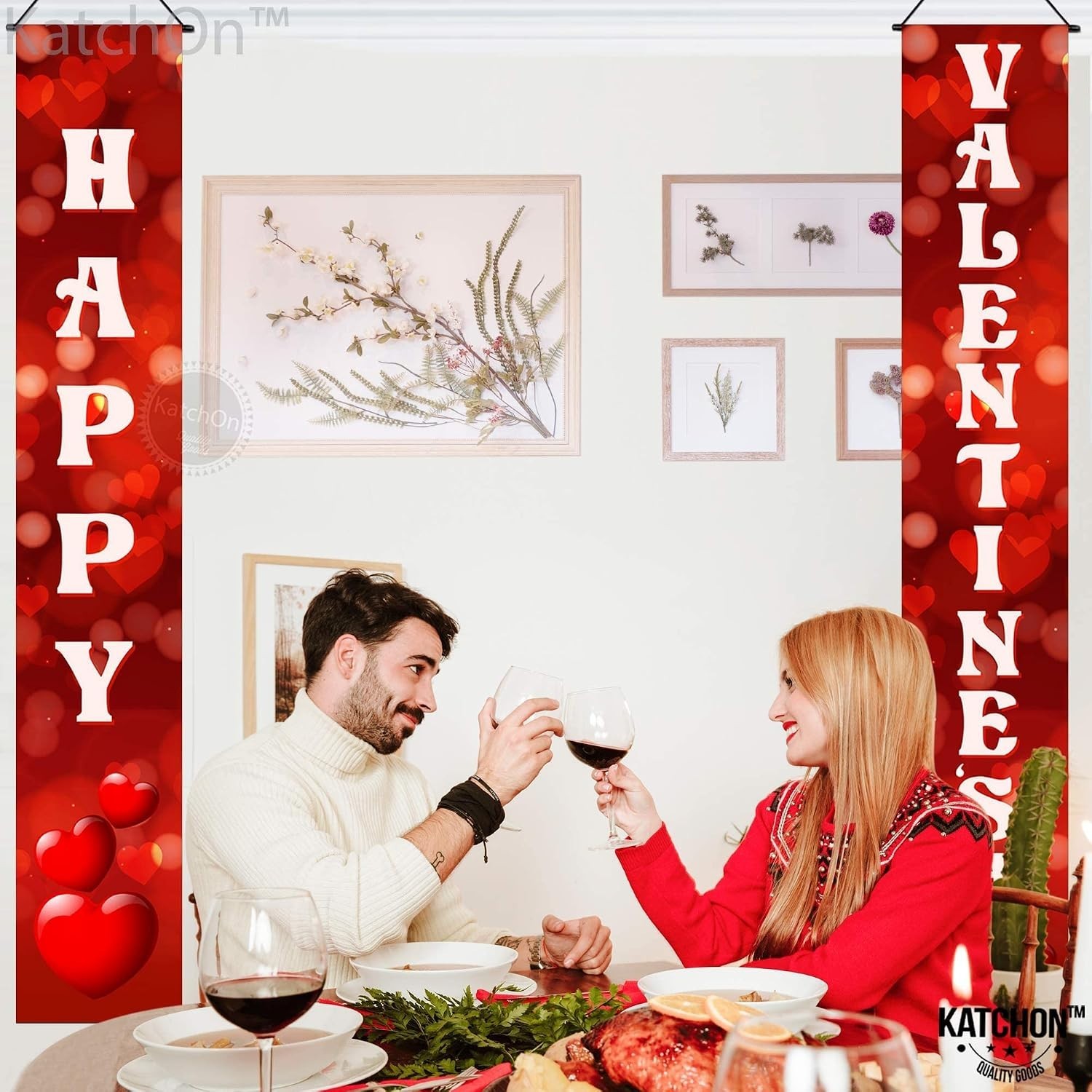 Valentines Day Door Banner 72×12 Inch Red Heart Theme Indoor Outdoor Decoration