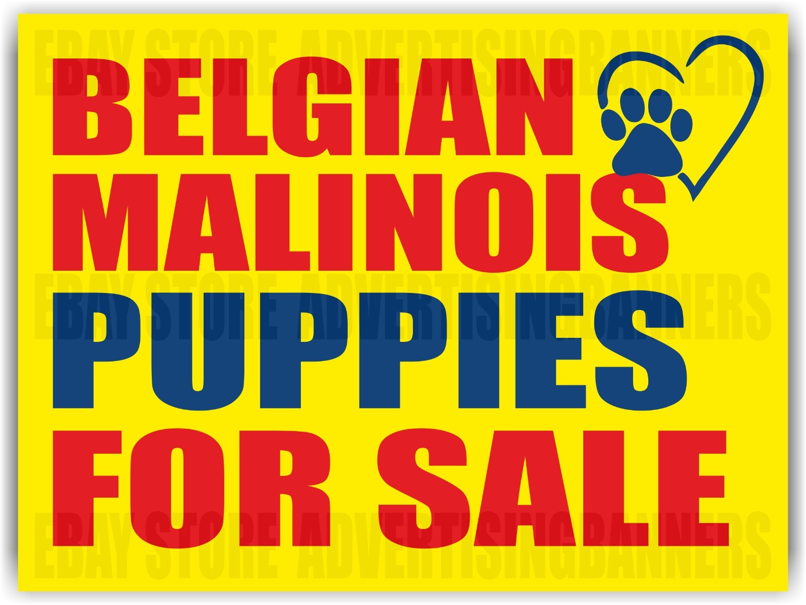 BELGIAN MALINOIS PUPPIES FOR SALE Yard Sign with H-Stakes Lawn Sign Pet Dog Vets