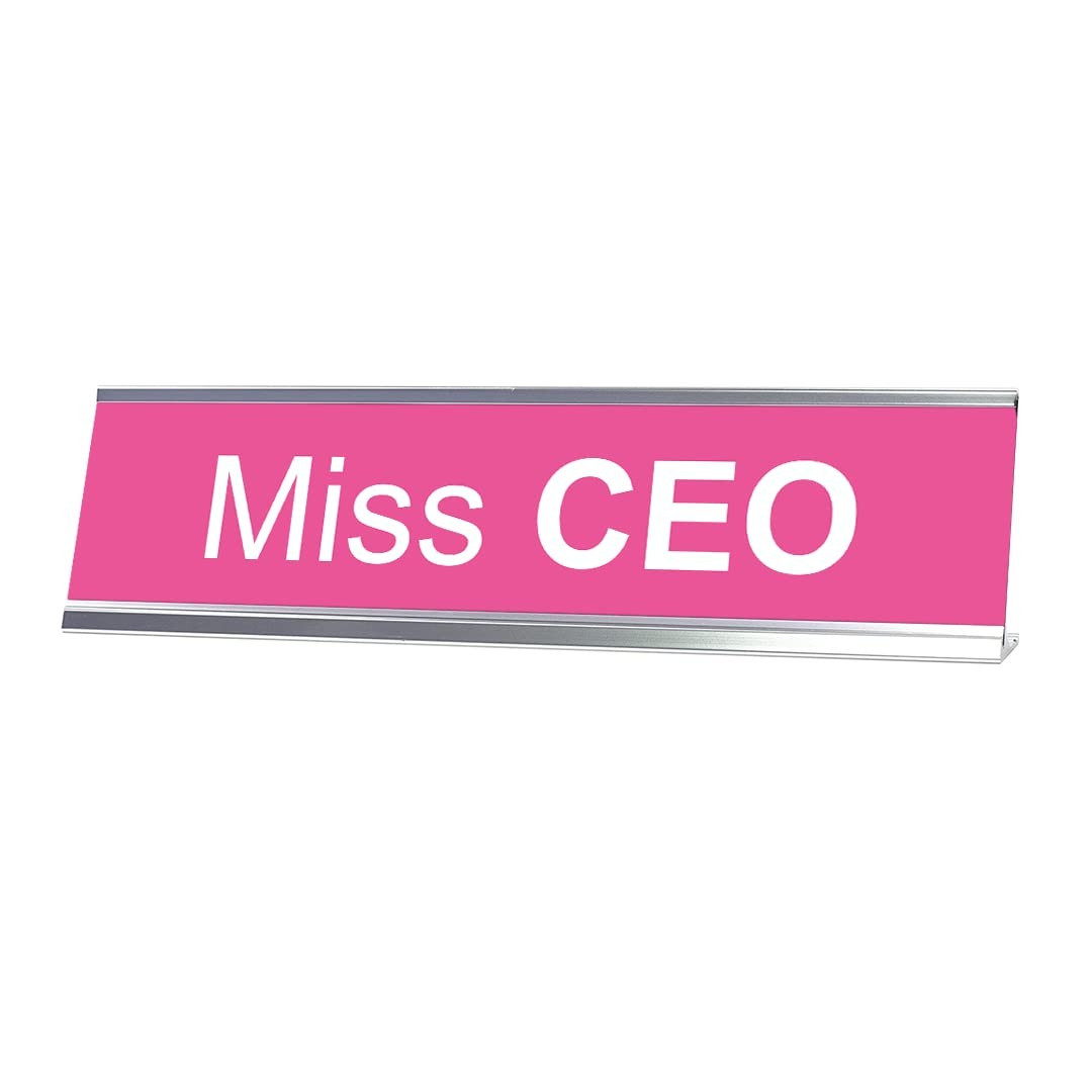 Miss CEO Silver Frame Desk Sign (2 x 8″)