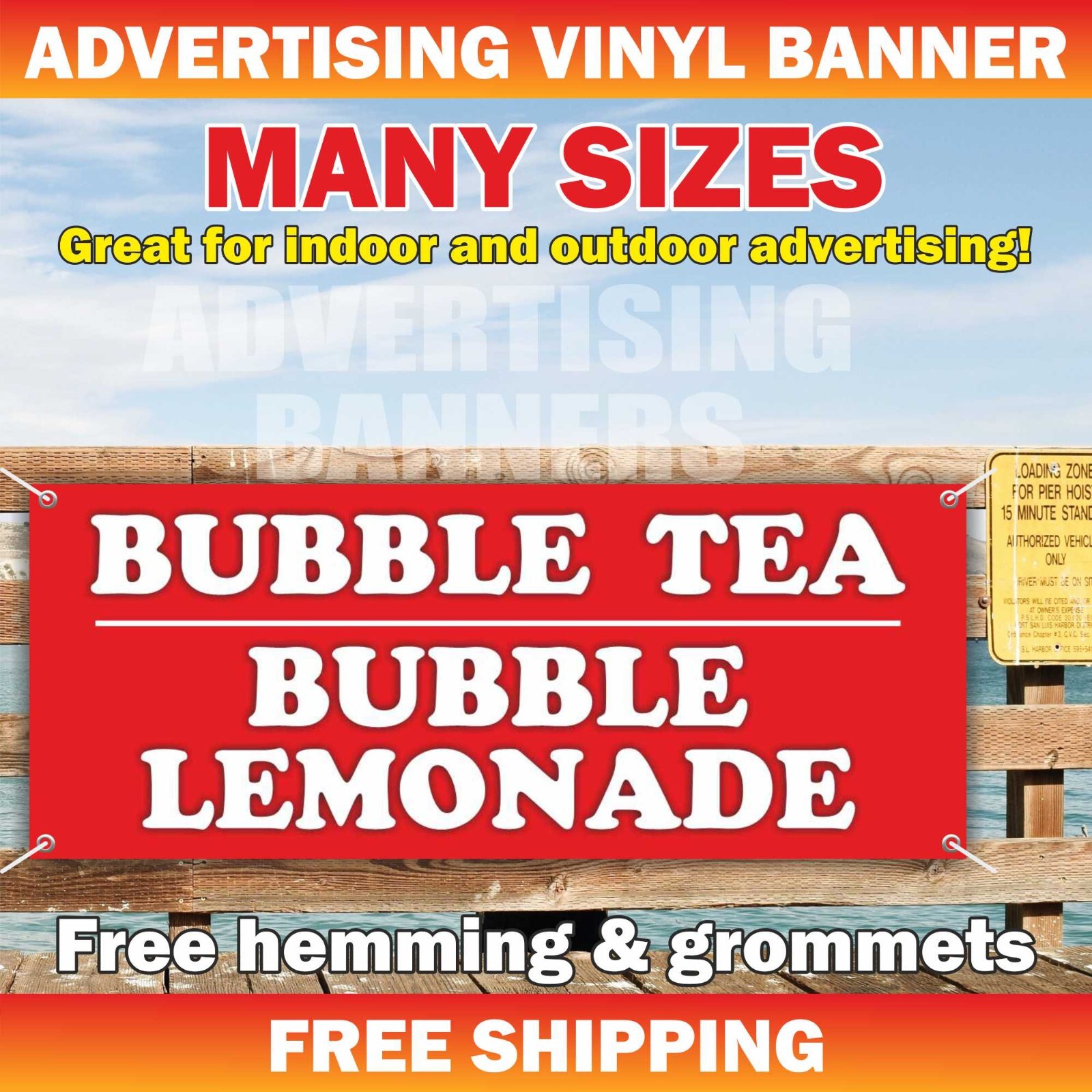 BUBBLE TEA BUBBLE LEMONADE Advertising Banner Vinyl Mesh Sign drink smoothie