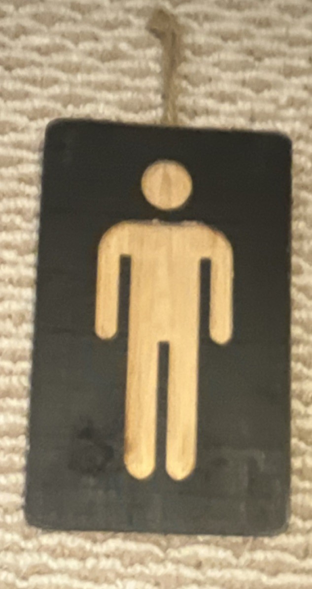 Wood Hanging Men’s Restroom Door Sign Black Natural Business Door Decor VINTAGE