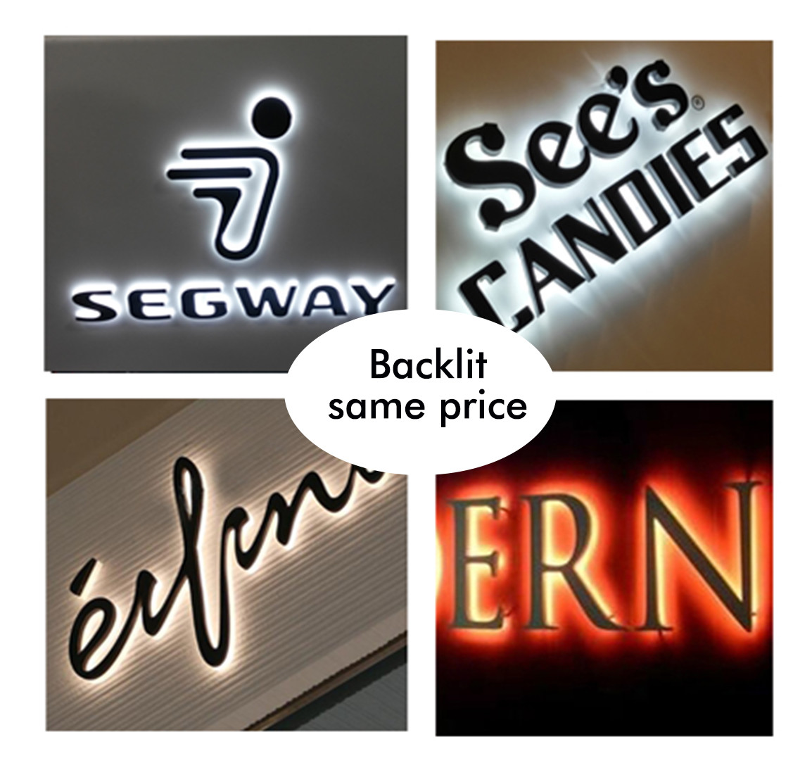 Custom Channel Letter Logo, Outdoor or Indoor Sign, Front Open, Easy Mount