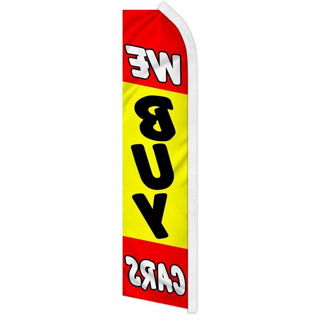 “WE BUY CARS” advertising super flag swooper banner business sign auto used