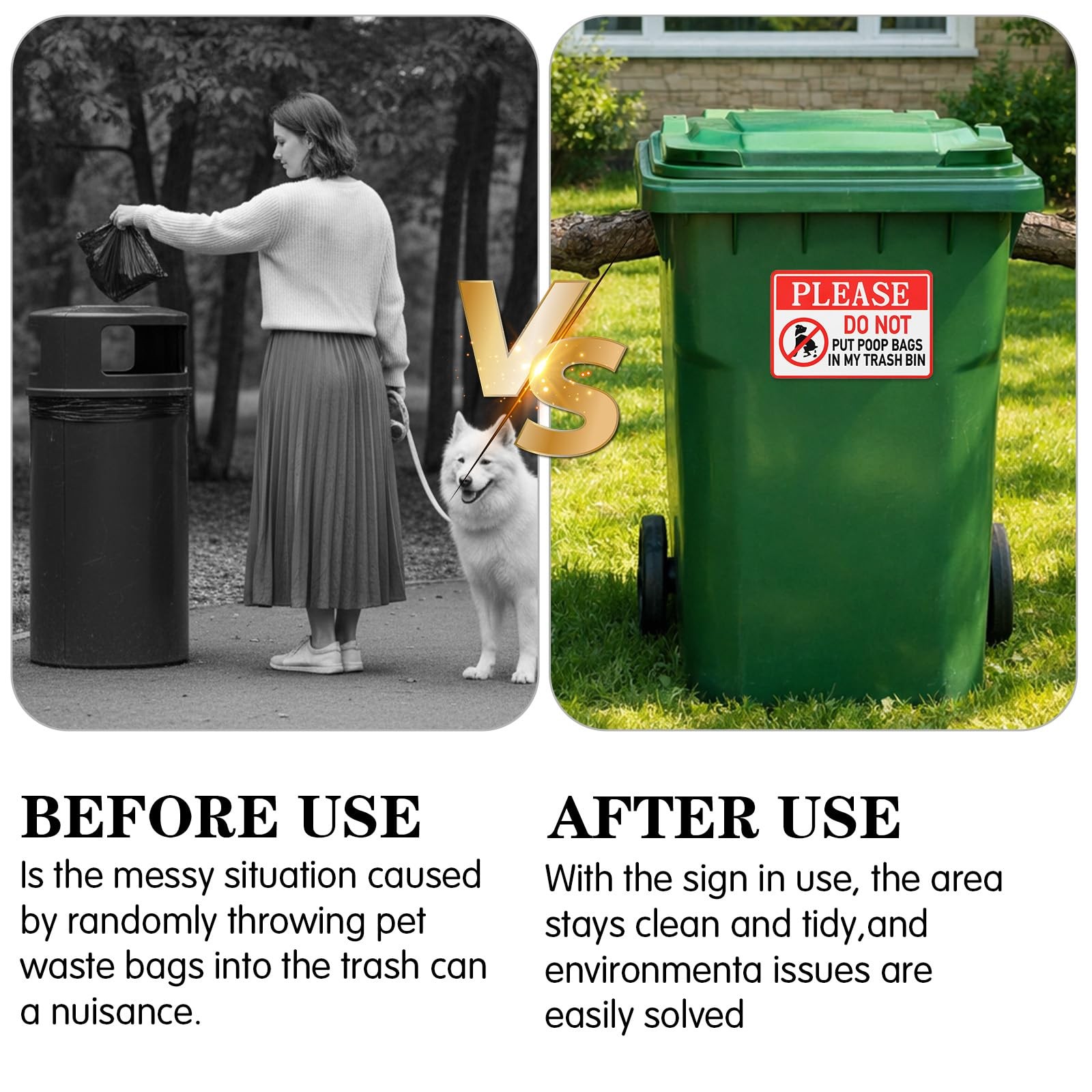 6 Pcs Please Do Not Put Poop Bags In My Trash Bin Sticks, Yard No Dog Poop St…