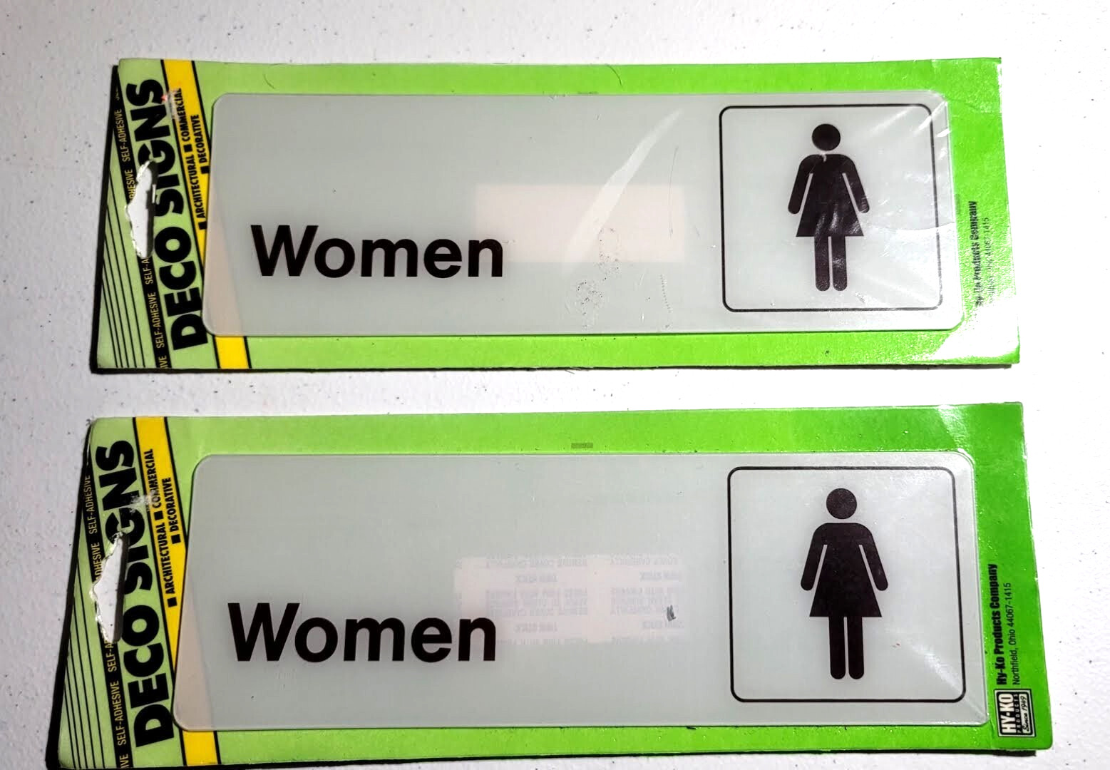 New 2 Pack Deco Signs Women Restroom Sign – 3″ x 9″ – Free Shipping! (B11)